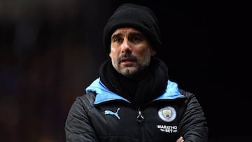El técnico español del Manchester City, Pep Guardiola, durante un partido.