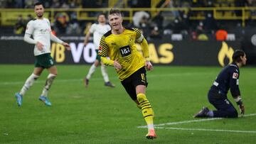 Reus, jugador del Dortmund, celebra uno de los goles contra el Gladbach.
