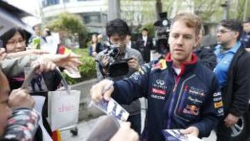 Vettel, en su llegada a China.