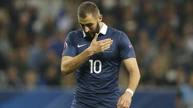 Benzema, en un partido con Francia.