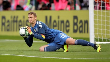 KLAGENFURT, AUSTRIA - JUNE 02:  Manuel Neuer, goalkeeper of Germany makes a save during the International Friendly match between Austria and Germany at Woerthersee Stadion on June 2, 2018 in Klagenfurt, Austria.  (Photo by Alexander Hassenstein/Bongarts/Getty Images)