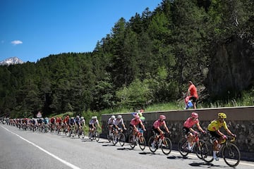 El pelotón durante la etapa de hoy en los Alpes.