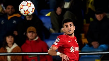 VILLARREAL, SPAIN - MAY 03: (THE SUN OUT, THE SUN ON SUNDAY OUT) Luis Diaz of Liverpool during the UEFA Champions League Semi Final Leg Two match between Villarreal and Liverpool at Estadio de la Ceramica on May 03, 2022 in Villarreal, Spain. (Photo by Andrew Powell/Liverpool FC via Getty Images)