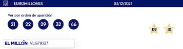 Euromillones: comprobar los resultados del sorteo de hoy, viernes 3 de diciembre