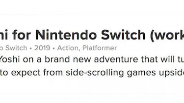 Yoshi de Nintendo Switch llegará en 2019, según la eShop