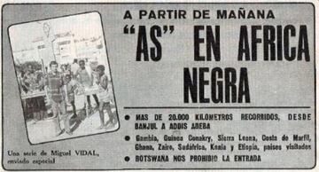 Reportaje de Vidal  publicado en el Diario AS: "AS en África negra". 