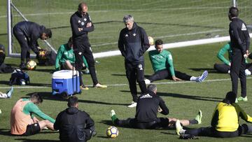 Setién, durante un entrenamiento.