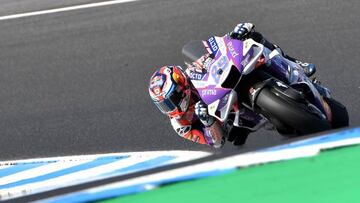 Prima Pramac's Spanish rider Jorge Martin rides his bike during the MotoGP third free practice session in Phillip Island on October 15, 2022, ahead of Australian MotoGP Grand Prix. - -- IMAGE RESTRICTED TO EDITORIAL USE - STRICTLY NO COMMERCIAL USE -- (Photo by Paul CROCK / AFP) / -- IMAGE RESTRICTED TO EDITORIAL USE - STRICTLY NO COMMERCIAL USE -- (Photo by PAUL CROCK/AFP via Getty Images)