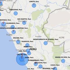 Mapa de casos por coronavirus por departamento en Perú: hoy, 15 de abril