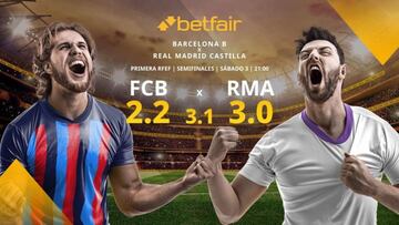 Barça B vs. Real Madrid Castilla: alineaciones, horario, TV, estadísticas y pronósticos