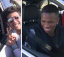 Marcelo y Vinicius firmaron a los fans tras el entrenamiento
