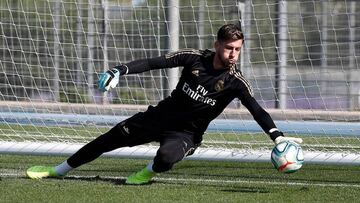 Diego Altube en un entrenamiento con el Real Madrid.