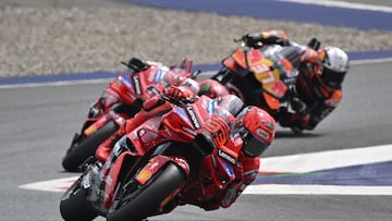 El piloto español Marc Márquez, del equipo Ducati Lenovo, compite durante el Gran Premio de Austria de MotoGP.