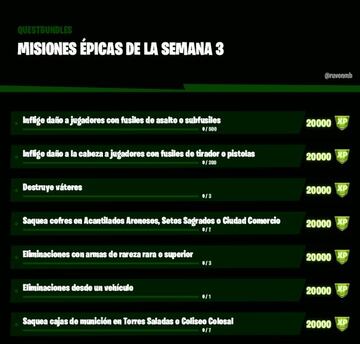 Misiones épicas de la Semana 3 de la Temporada 5