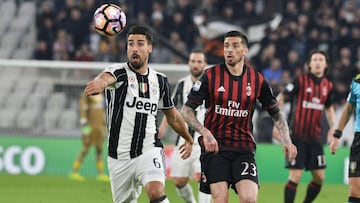 Khedira, en 2017 durante un partido contra el Milan.