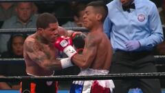 Gervonta Davis golpea a Ricardo N&uacute;&ntilde;ez durante su combate.