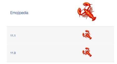 Retiran el emoji de la langosta por no ser anatómicamente correcto