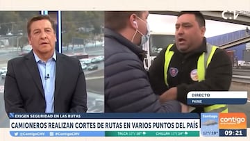 Periodista de CHV fue insultado y agredido en vivo por camioneros