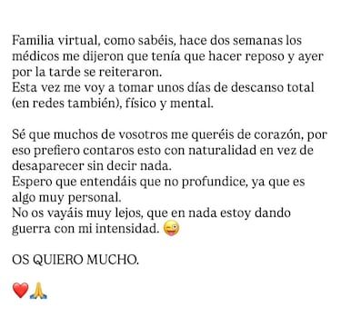 Preocupación por el estado de salud de Tamara Gorro: “Es algo muy personal”