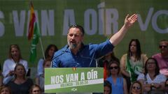 El líder de VOX, Santiago Abascal, interviene durante un acto de campaña de VOX, en la Plaza de los Fueros, a 26 de mayo de 2024, en Valencia, Comunidad Valenciana (España). Santiago Abascal se ha desplazado a Valencia para apoyar al candidato de VOX a los comicios europeos, Jorge Buxadé, como parte de los actos de campaña del partido de cara a las próximas elecciones del 9 de junio.
26 MAYO 2024;VOX;CAMPAÑA;ELECTORAL;ELECCIONES;COMICIOS;EUROPEAS;9J;9 DE JUNIO
Jorge Gil / Europa Press
26/05/2024