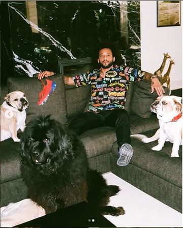 El lateral del Real Madrid presume cada que puede a sus animalitos, en especial a Terranova, la pequeña con el mismo look que él.