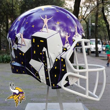 Los 32 cascos de los equipos de la NFL en versión artística