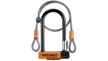 Este candado en forma de U para bicicleta incluye un cable de acero que lo convierte en el ms seguro