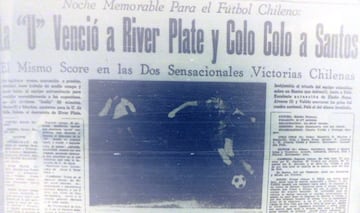 7-10-1964: Tras perder su primer amistoso con River Plate en 1962, la Universidad de Chile consiguió la revancha y obtuvo su primer triunfo ante los argentinos en 1964. Fue 3-1 en un partido disputado en el Estadio Nacional.