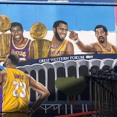 Nuevo mural 'antivandalismo' con LeBron y leyendas de Lakers