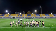 Los jugadores del Real Madrid, durante el último entrenamiento antes del partido, celebrado ayer en Riad.