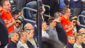 Se hace viral vídeo de Bad Bunny sentado durante el himno de Estados Unidos en MLB