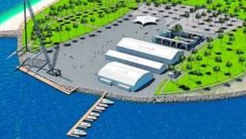 <b>LA BASE. </b>Una isla artificial de 22 hectáreas expresamente construida en el lago del lujoso complejo de Al Hamra Village acogerá a las dos embarcaciones contendientes.