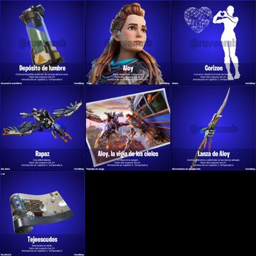 Todos los objetos de Aloy en Fortnite