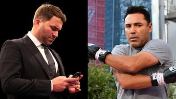 Eddie Hearn responde a las críticas de Óscar de la Hoya sobre Canelo: “No te drogues”