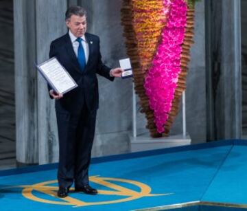 Juan Manuel Santos recibe el premio al Nobel de la Paz