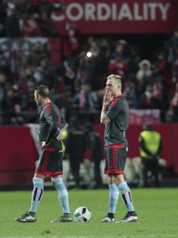 Tristeza de los jugadores del Celta.