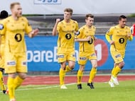Sorloth celebra un gol con el Bodo/Glimt.