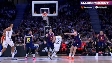 ¡Qué locura de Campazzo! La asistencia sin mirar ante el Barça y enloqueció al Movistar Arena