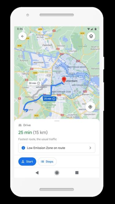Google Maps te dirá si tu coche contamina demasiado para un destino concreto