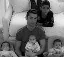 Cristiano Ronaldo posa con sus hijos para hacer un llamamiento solidario