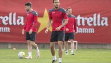 Joan Jord&aacute;n, en el entrenamiento de este mi&eacute;rcoles.