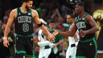 Jaylen Brown and Jayson Tatum both struggled to get in the zone at the start of Game 2 but Holiday defended both of them: “I do not prefer one or the other. I prefer both”.