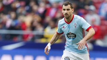 El lateral izquierdo del Celta, Jonny Castro, durante un partido.