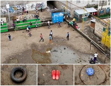 En los suburbios de Nairobi se divierten con el fúbtol.