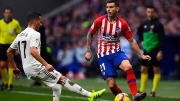Lucas, en un Atlético-Real Madrid.