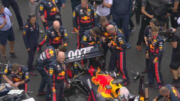 Drama en Red Bull en la parrilla por el aler車n de Verstappen