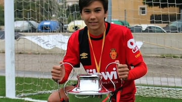 Gonzalo García, delantero del Real Madrid, en su etapa cadete en el RCD Mallorca.