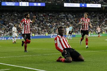 Iñaki Williams celebrates after scoring.