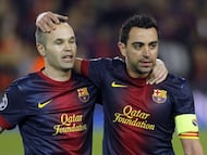Andrés Iniesta y Xavi Hernández.