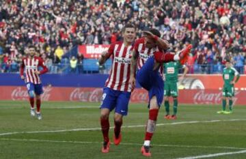 Giménez celebra el 1-1.